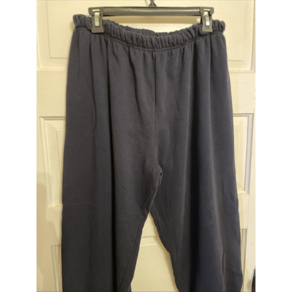 Navy Blue Womens Sweatpants Elastic Waist and Ankles Medium